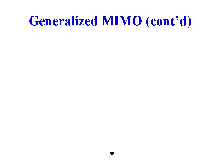 Generalized MIMO (cont’d) 55 