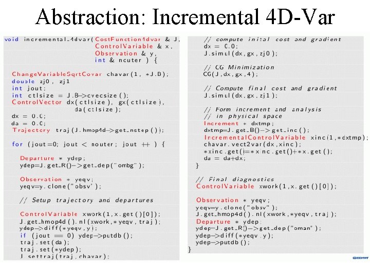 Abstraction: Incremental 4 D-Var on One Slide! 