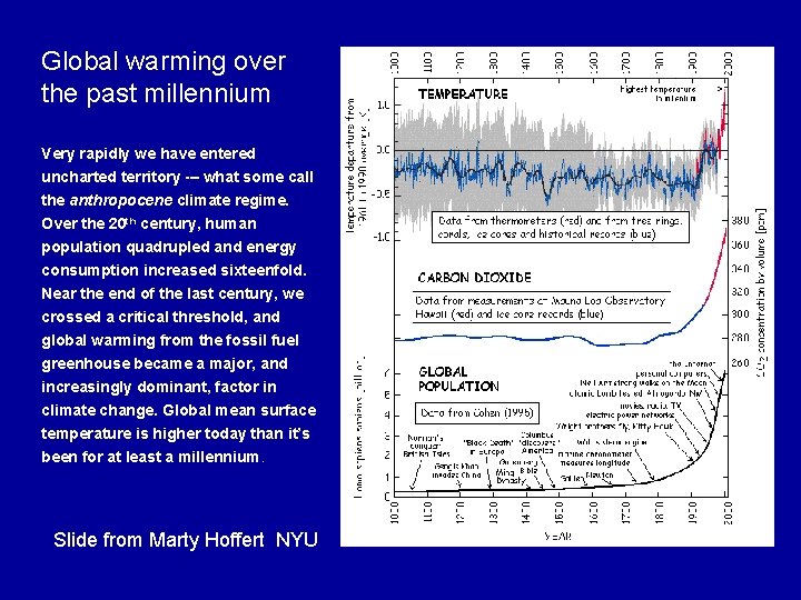 Global warming over the past millennium Very rapidly we have entered uncharted territory -–