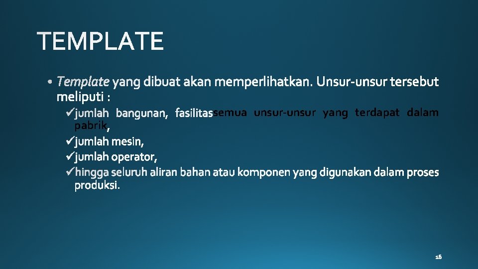 pabrik semua unsur-unsur yang terdapat dalam 