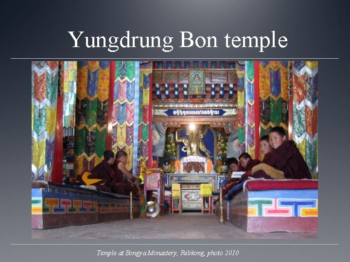 Yungdrung Bon temple Temple at Bongya Monastery, Rebkong, photo 2010 