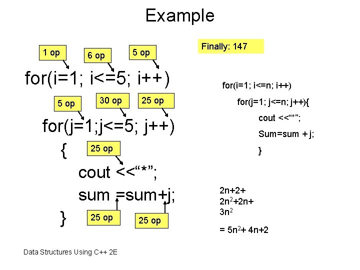 Example 1 op 6 op 5 op for(i=1; i<=5; i++) 5 op 30 op