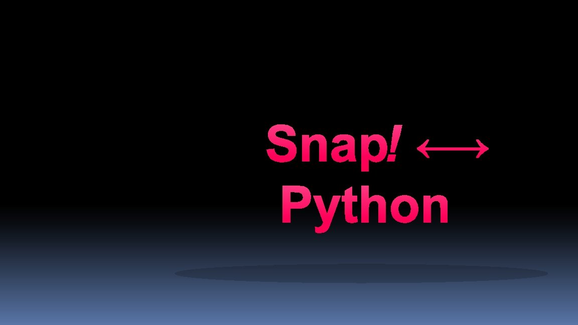 SNAP! ←→ Python 