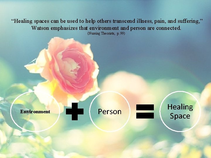 “Healing spaces can be used to help others transcend illness, pain, and suffering, ”