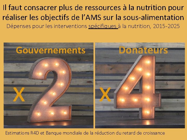 Il faut consacrer plus de ressources à la nutrition pour réaliser les objectifs de