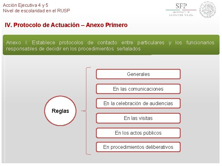 Acción Ejecutiva 4 y 5 Nivel de escolaridad en el RUSP IV. Protocolo de