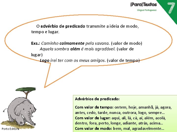 O advérbio de predicado transmite a ideia de modo, tempo e lugar. Exs. :