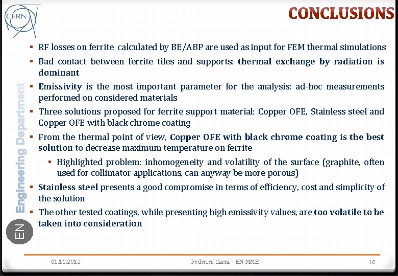 § RF losses on ferrite calculated by BE/ABP are used as input for FEM