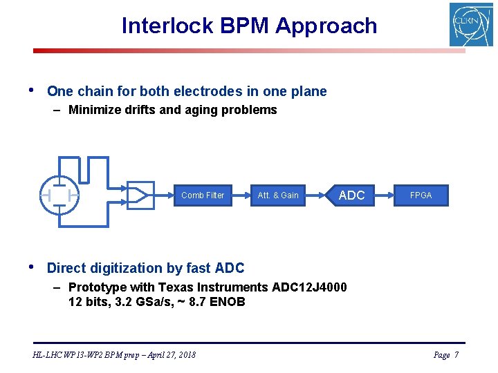 Interlock BPM Approach • One chain for both electrodes in one plane – Minimize