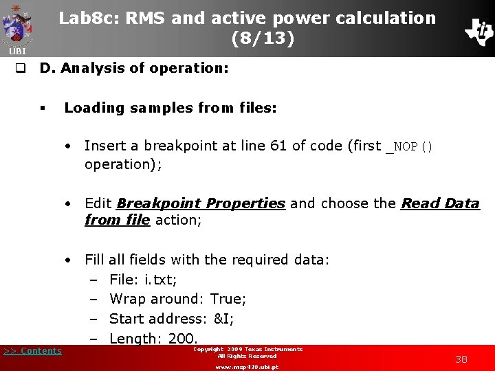 Lab 8 c: RMS and active power calculation (8/13) UBI q D. Analysis of