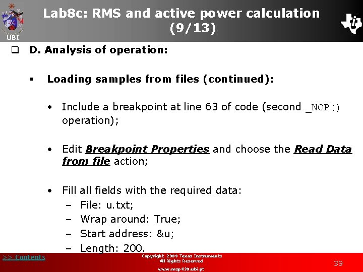 Lab 8 c: RMS and active power calculation (9/13) UBI q D. Analysis of