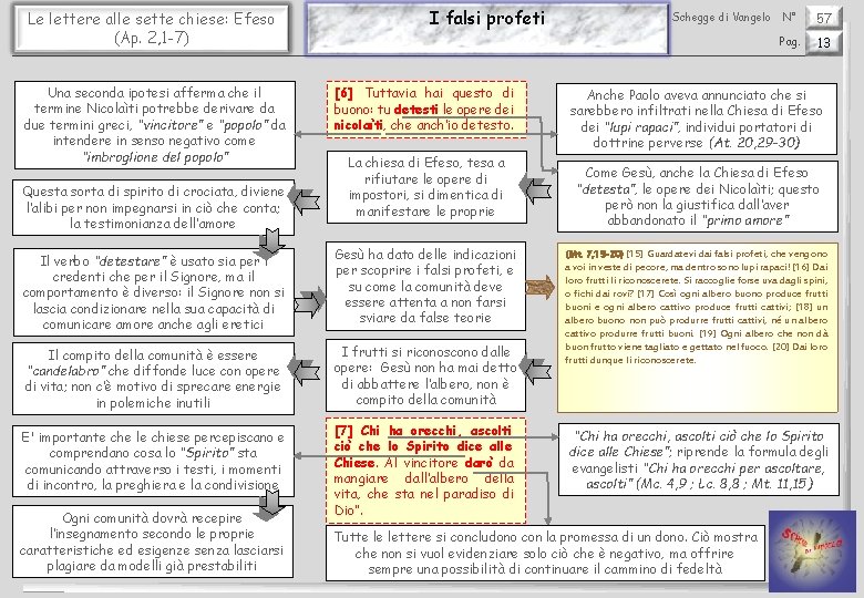 Le lettere alle sette chiese: Efeso (Ap. 2, 1 -7) Una seconda ipotesi afferma