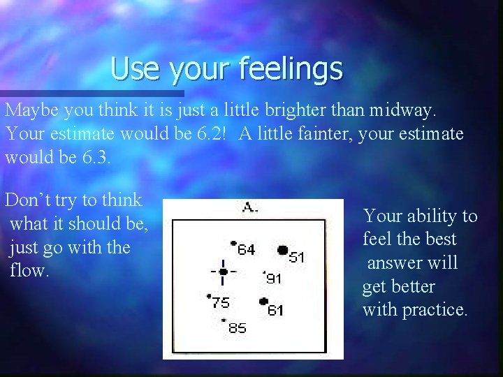 Use your feelings Maybe you think it is just a little brighter than midway.