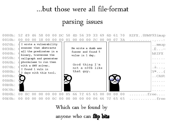 …but those were all file-format parsing issues 0000 h: 0010 h: 0020 h: 0030