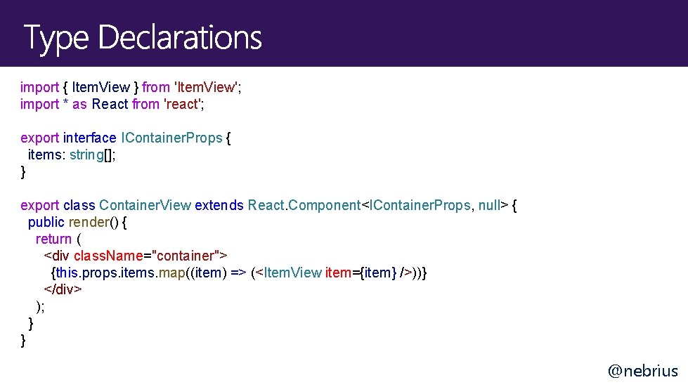 import { Item. View } from 'Item. View'; import * as React from 'react';