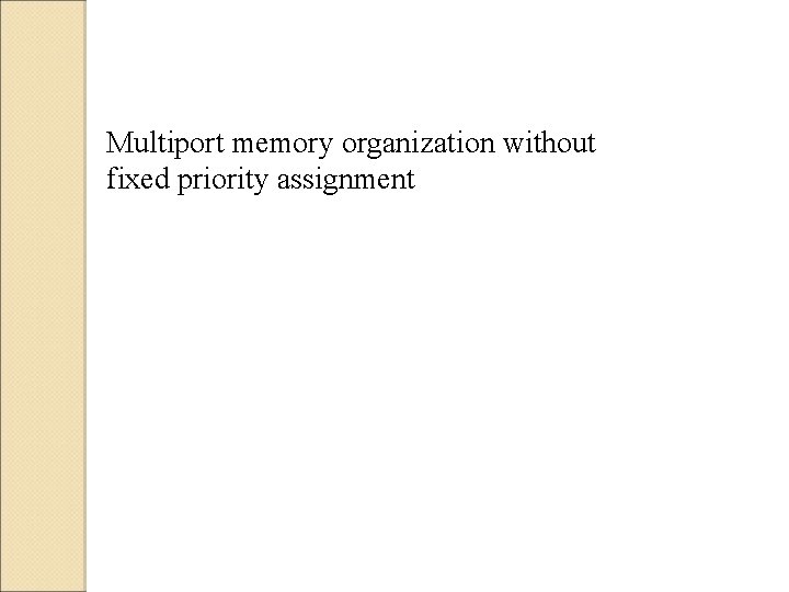 Multiport memory organization without fixed priority assignment 