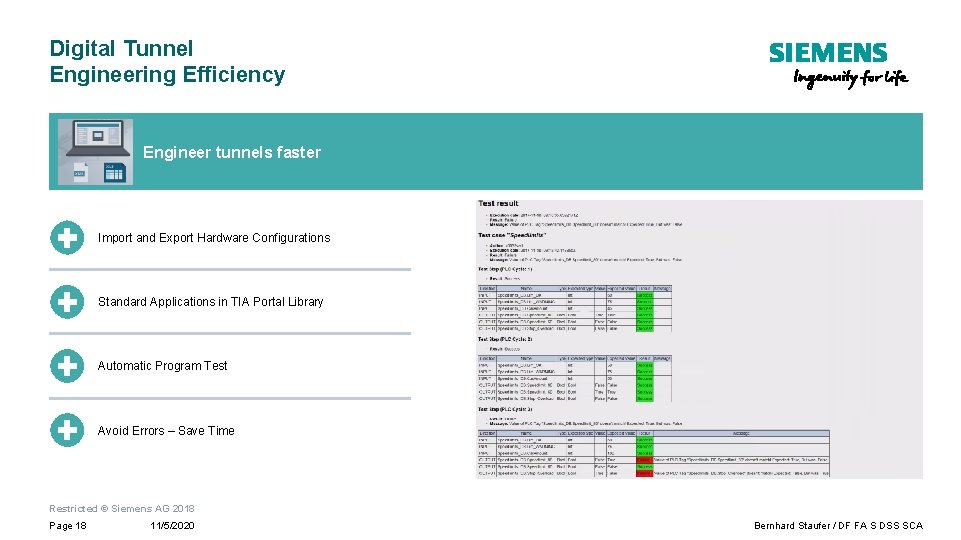 Digital Tunnel Engineering Efficiency Engineer tunnels faster Import and Export Hardware Configurations Standard Applications