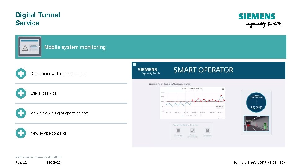 Digital Tunnel Service Mobile system monitoring Optimizing maintenance planning Efficient service Mobile monitoring of Digital Tunnel Service Mobile system monitoring Optimizing maintenance planning Efficient service Mobile monitoring of