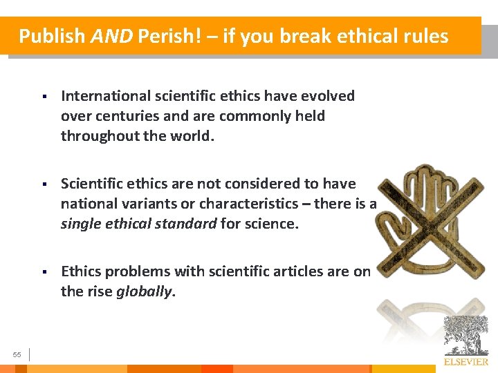 Publish AND Perish! – if you break ethical rules 55 § International scientific ethics