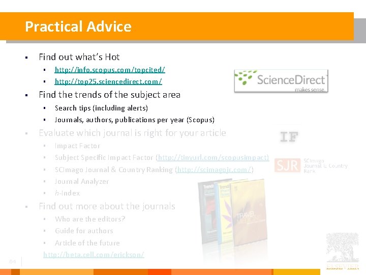 Practical Advice § Find out what’s Hot § § § Find the trends of