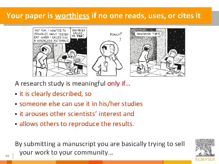 Your paper is worthless if no one reads, uses, or cites it A research