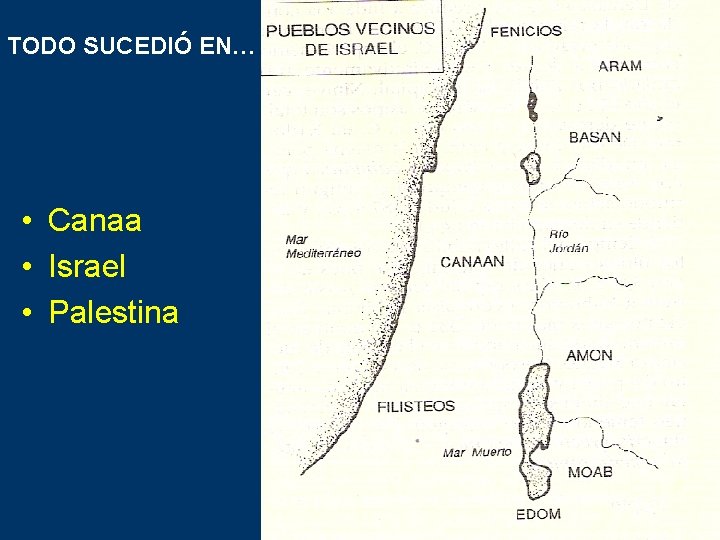 TODO SUCEDIÓ EN… • Canaa • Israel • Palestina 