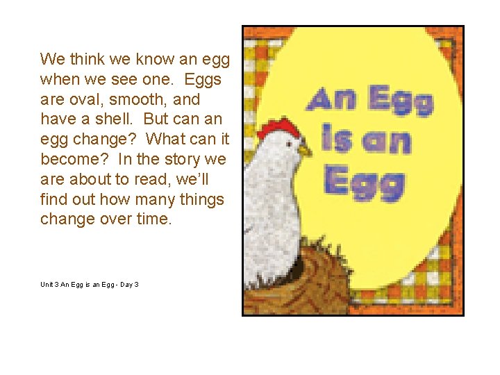 We think we know an egg when we see one. Eggs are oval, smooth,