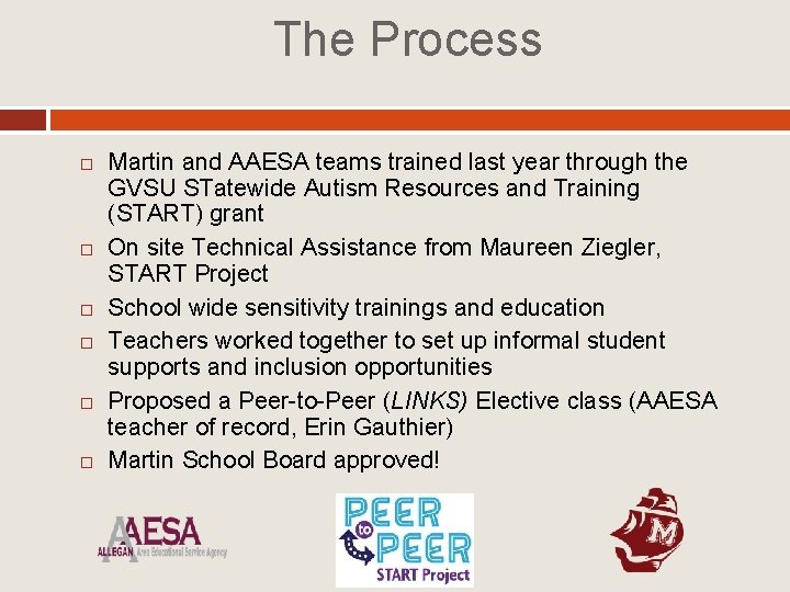 The Process Martin and AAESA teams trained last year through the GVSU STatewide Autism