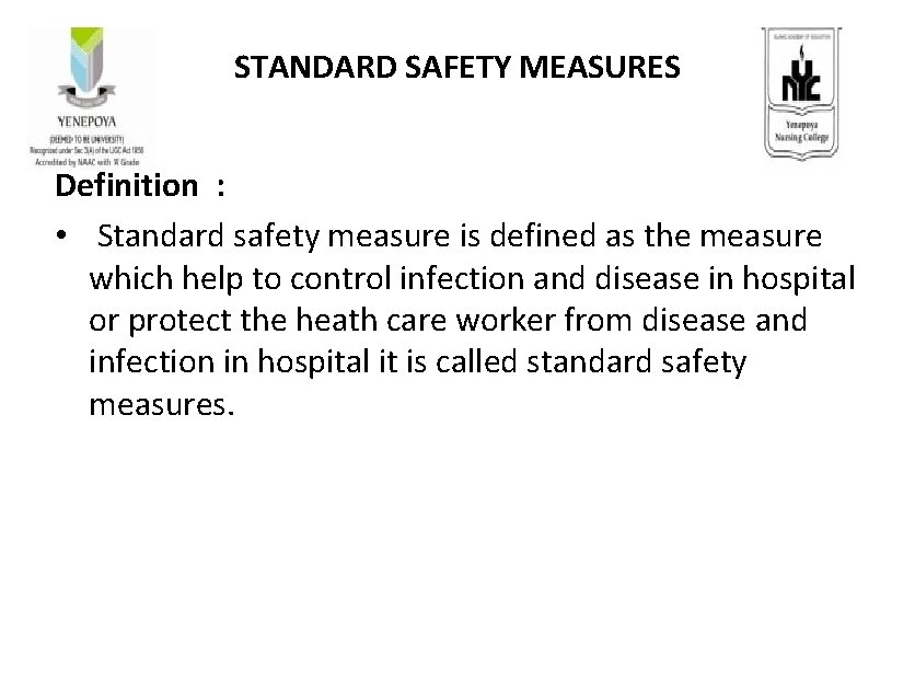 UNITXI INFECTION CONTROL IN CLINICAL SETTING PRESENTED BY