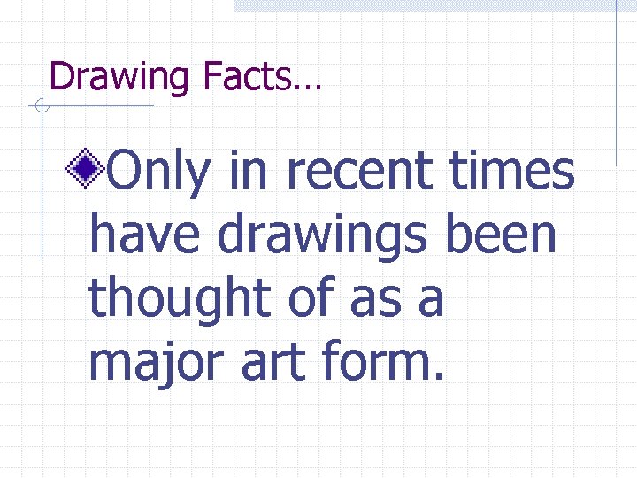 Drawing Facts… Only in recent times have drawings been thought of as a major