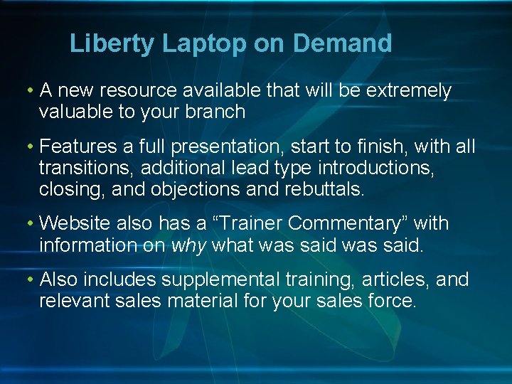 Liberty Laptop on Demand • A new resource available that will be extremely valuable