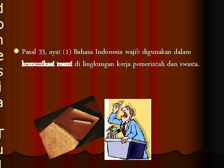 d o n e s i a T u l Pasal 33, ayat (1)