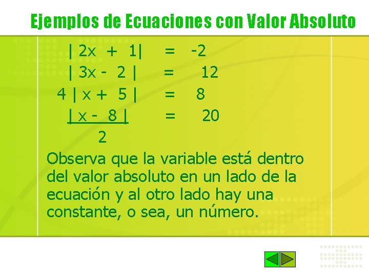 Ejemplos de Ecuaciones con Valor Absoluto | 2 x + 1| = -2 |