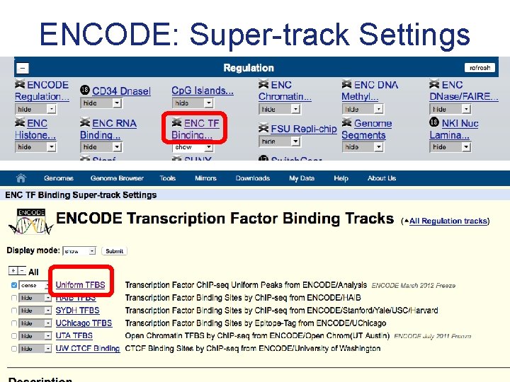 ENCODE: Super-track Settings 