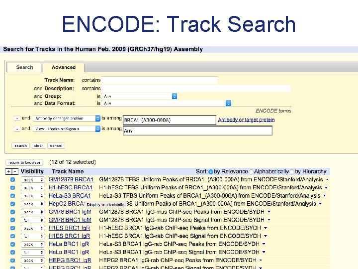 ENCODE: Track Search 