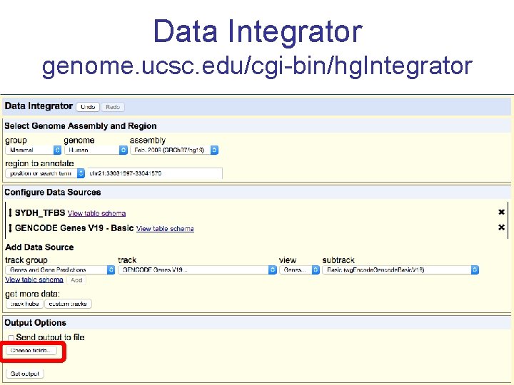 Data Integrator genome. ucsc. edu/cgi-bin/hg. Integrator 