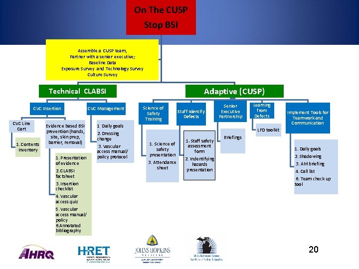 On The CUSP Stop BSI Assemble a CUSP team, Partner with a senior executive;