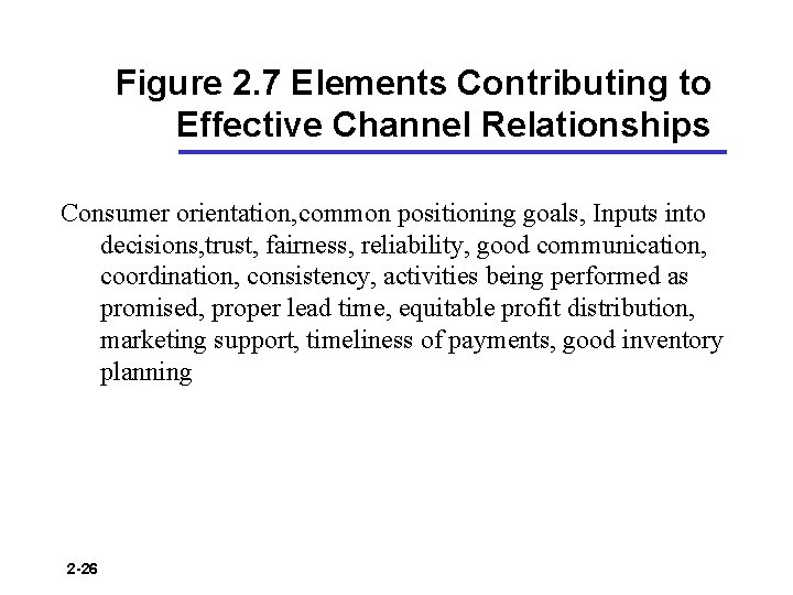 Figure 2. 7 Elements Contributing to Effective Channel Relationships Consumer orientation, common positioning goals,