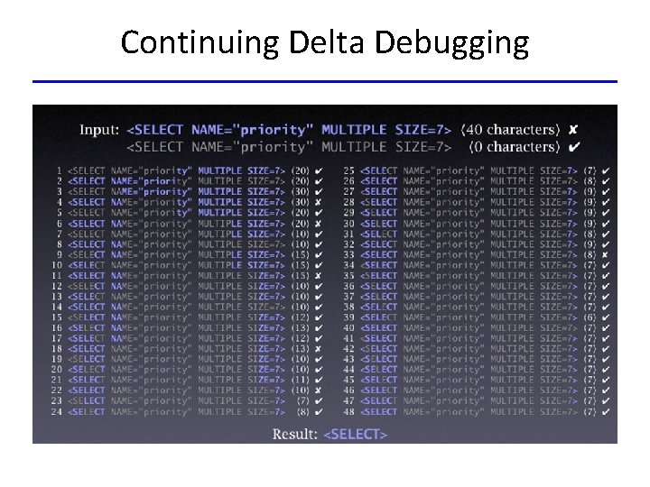 Continuing Delta Debugging 