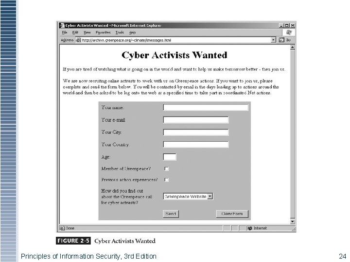 Figure 2 -5 - Cyber Activists Wanted Principles of Information Security, 3 rd Edition