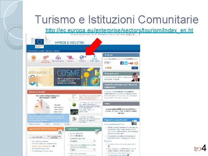 Turismo e Istituzioni Comunitarie http: //ec. europa. eu/enterprise/sectors/tourism/index_en. ht m 4 