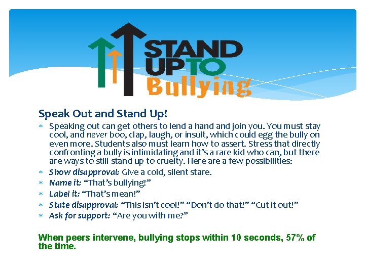 Speak Out and Stand Up! Speaking out can get others to lend a hand