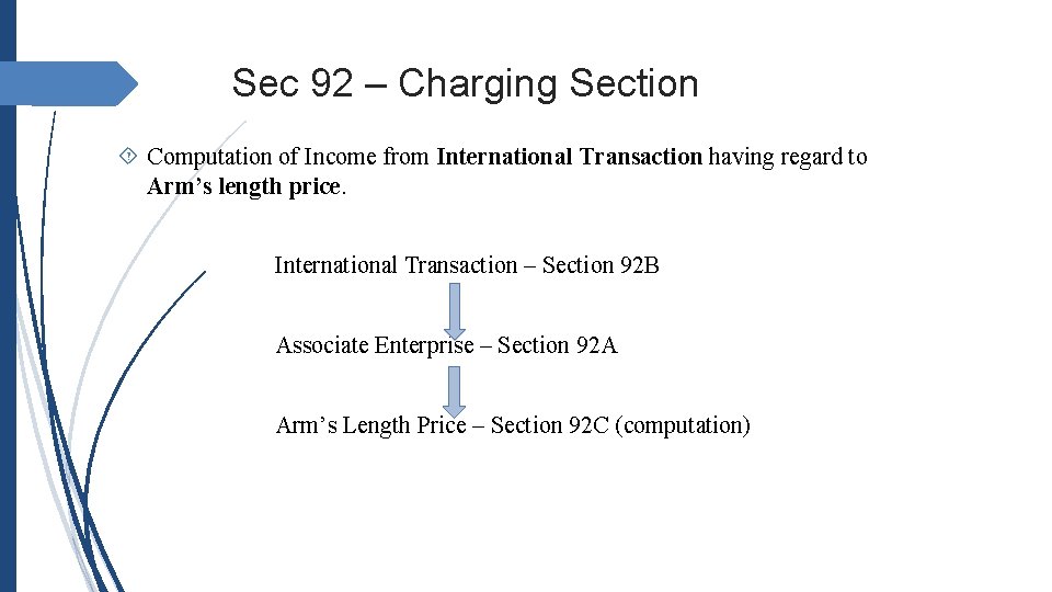 Sec 92 – Charging Section Computation of Income from International Transaction having regard to Sec 92 – Charging Section Computation of Income from International Transaction having regard to