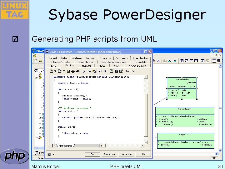 Sybase Power. Designer þ Generating PHP scripts from UML Marcus Börger PHP meets UML