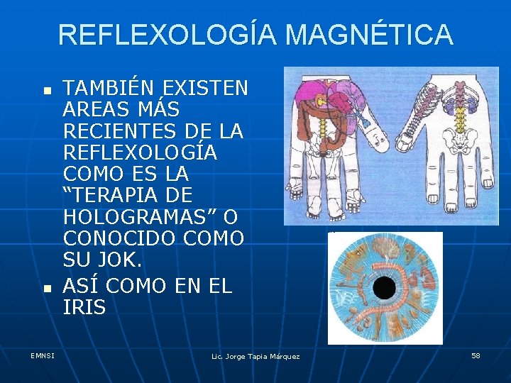 REFLEXOLOGÍA MAGNÉTICA n n EMNSI TAMBIÉN EXISTEN AREAS MÁS RECIENTES DE LA REFLEXOLOGÍA COMO