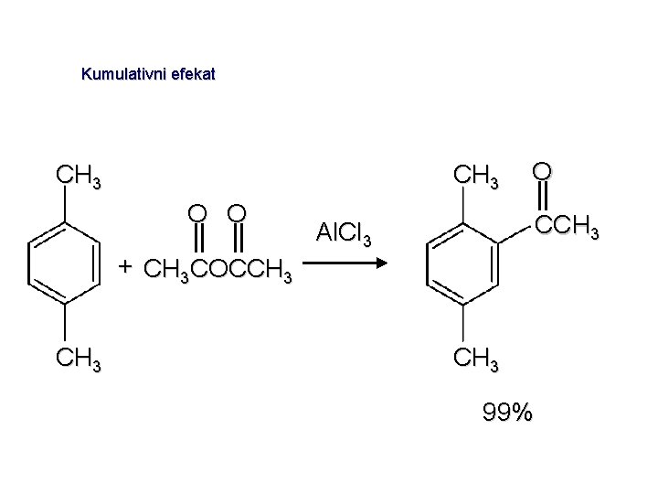 Kumulativni efekat CH 3 O O O CCH 3 Al. Cl 3 + CH