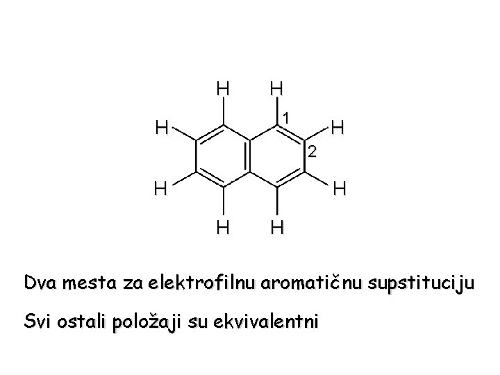 H H 1 H H 2 H H Dva mesta za elektrofilnu aromatičnu supstituciju