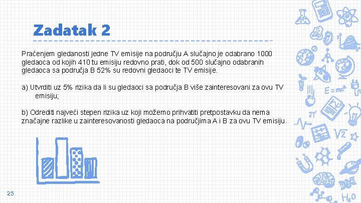 Zadatak 2 Praćenjem gledanosti jedne TV emisije na području A slučajno je odabrano 1000