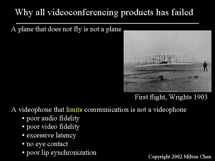 Why all videoconferencing products has failed A plane that does not fly is not