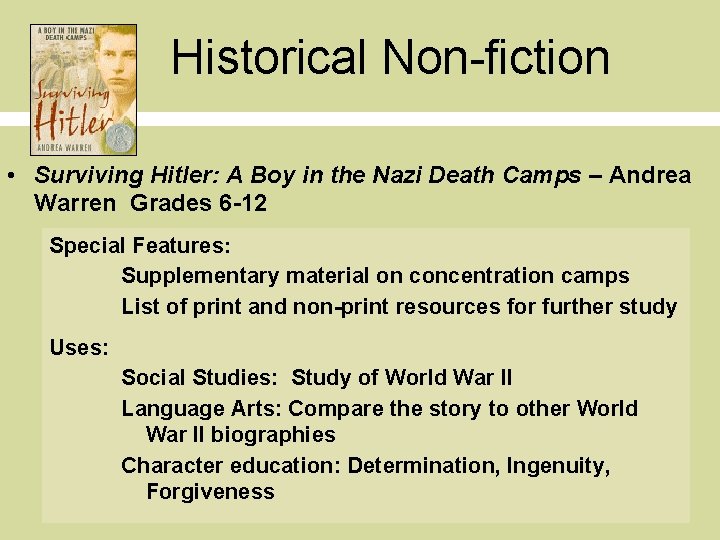 Historical Non-fiction • Surviving Hitler: A Boy in the Nazi Death Camps – Andrea